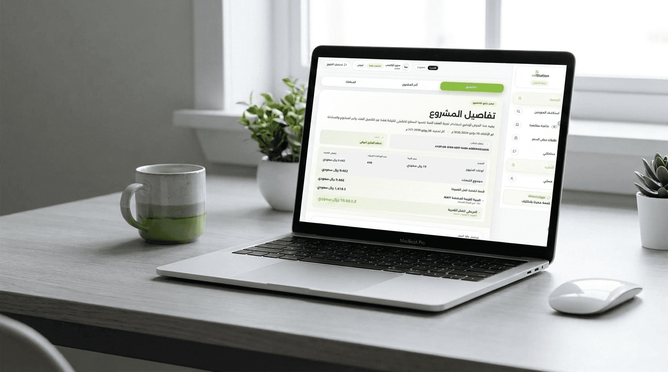 لوحة تحكم أدستيشن على شاشة كمبيوتر محمول